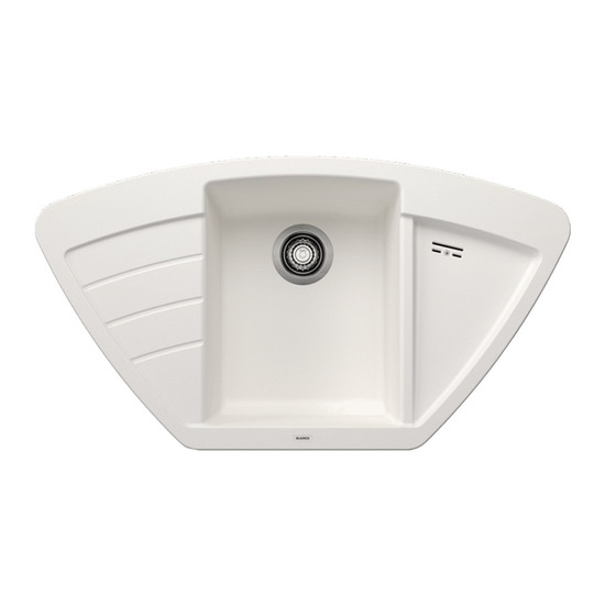 Blanco Zia 9E Fehér 1mély+cs. sarok 930x510mm exc. nélk.514758 Blanco Zia 9E Fehér 1mély+cs. sarok 930x510mm exc. nélk.514758