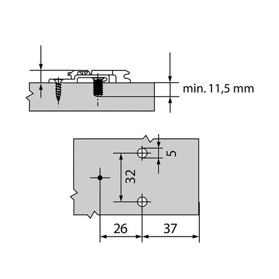 Blum 175H9190.22 18mm-es keresztalakú szerelőtalp Blum 175H9190.22 18mm-es keresztalakú szerelőtalp
