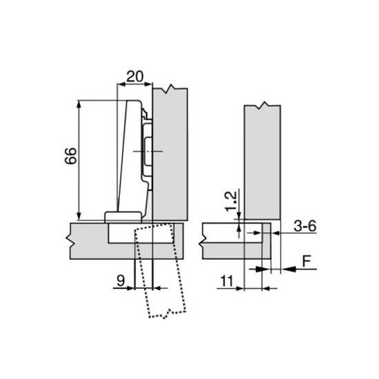 Blum 71M2550 Clip top 100° ráütődő kivetőpánt