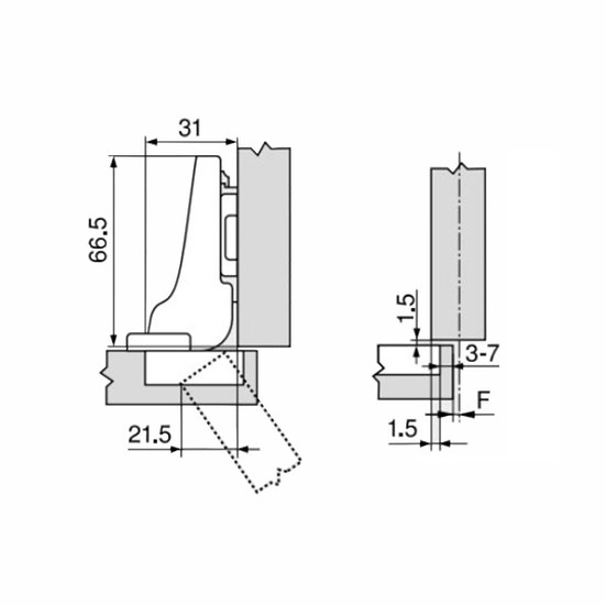 Blum 71T3650 Clip top 110° ikerráütődő kivetőpánt Fék nélküli Blum 71T3650 Clip top 110° ikerráütődő kivetőpánt Fék nélküli