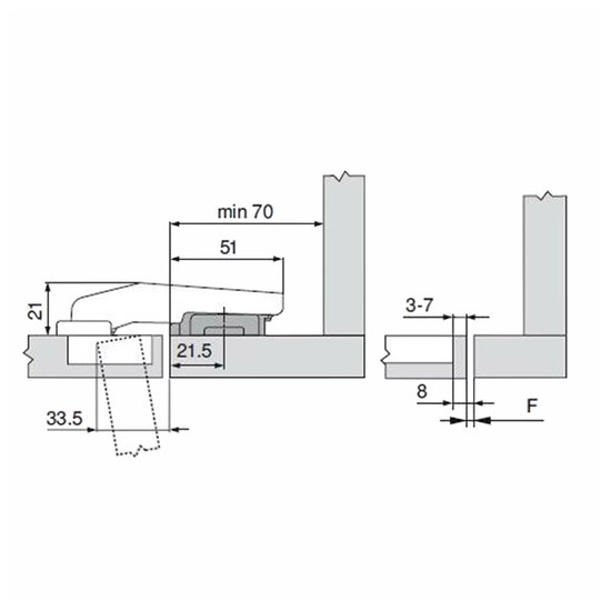 Blum 79T9550 Clip top Pillérpánt közézáródó Blum 79T9550 Clip top Pillérpánt közézáródó