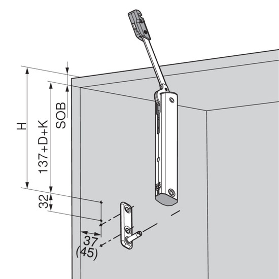 Blum 20K1101 Szimmetrikus erőhordozó HK-XS gyenge Blum 20K1101 Szimmetrikus erőhordozó HK-XS gyenge