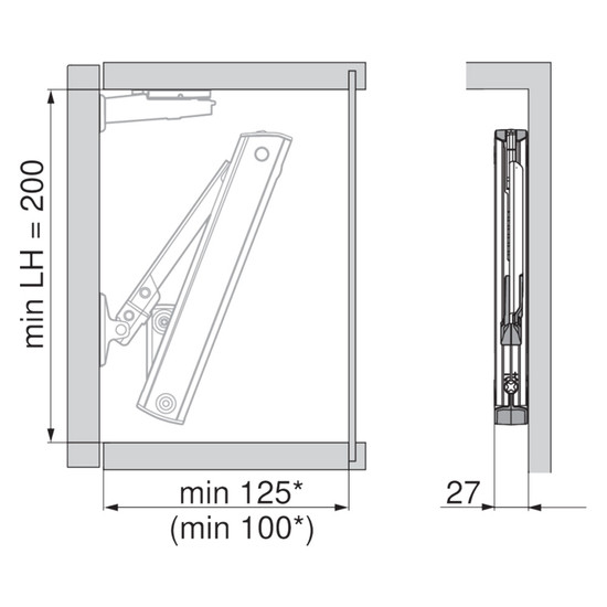 Blum 20K1101 Szimmetrikus erőhordozó HK-XS gyenge Blum 20K1101 Szimmetrikus erőhordozó HK-XS gyenge