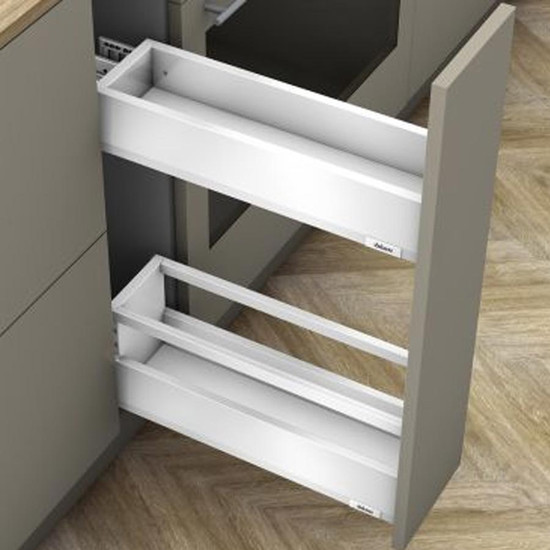 Blum MERIVOBOX Space Twin BM fiókszett E magasságú Korlát magasítással 500mm Selyemfehér Blum MERIVOBOX Space Twin BM fiókszett E magasságú Korlát magasítással 500mm Selyemfehér