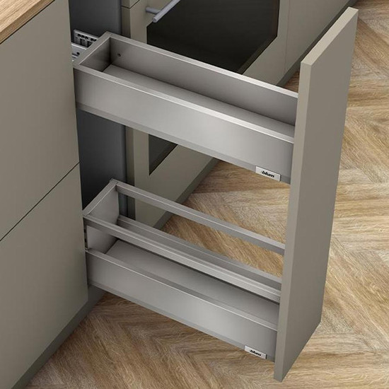 Blum MERIVOBOX Space Twin BM fiókszett E magasságú Korlát magasítással 500mm Szürke Blum MERIVOBOX Space Twin BM fiókszett E magasságú Korlát magasítással 500mm Szürke