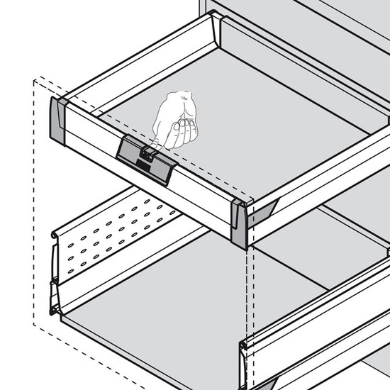 Blum Tandembox Antaro ZIF.80M5 belső "M" fiók fogantyú Szürke