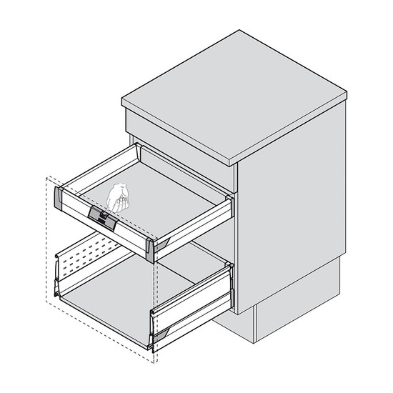Blum Tandembox Antaro ZIF.80M7 belső fiók fogantyú Fehér