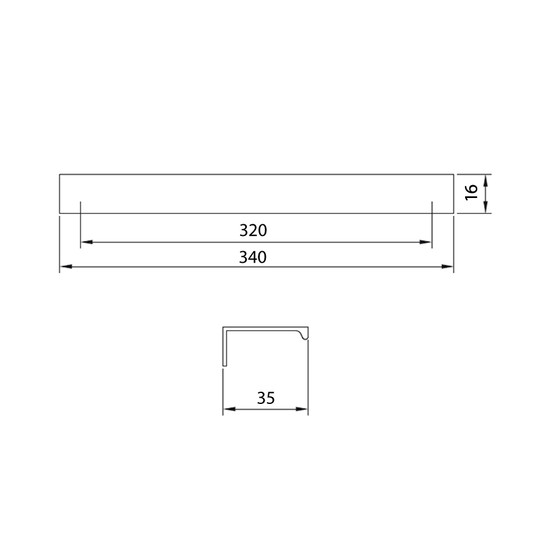 Bútorfogantyú LUCATA 320mm króm