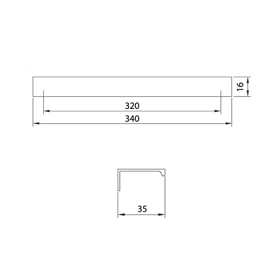 Bútorfogantyú LUCATA 320mm Nemesacél imitáció
