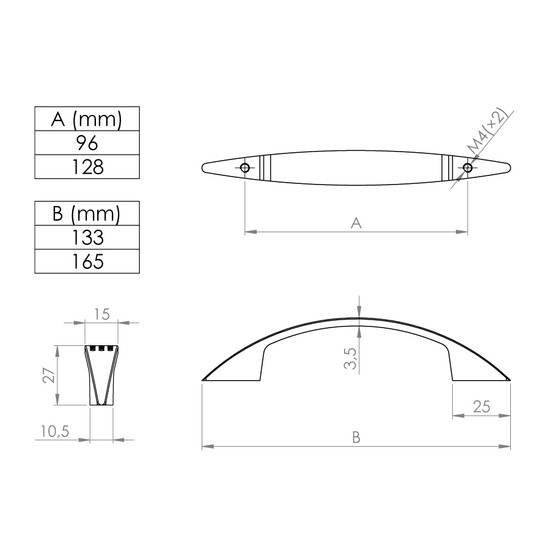 Bútorfogantyú Ruona 128mm króm fényes Tulip Bútorfogantyú Ruona 128mm króm fényes Tulip