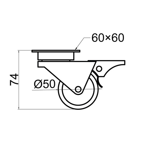 Bútorgörgő 031/N.050N Fékezős talpas fekete 50mm Bútorgörgő 031/N.050N Fékezős talpas fekete 50mm