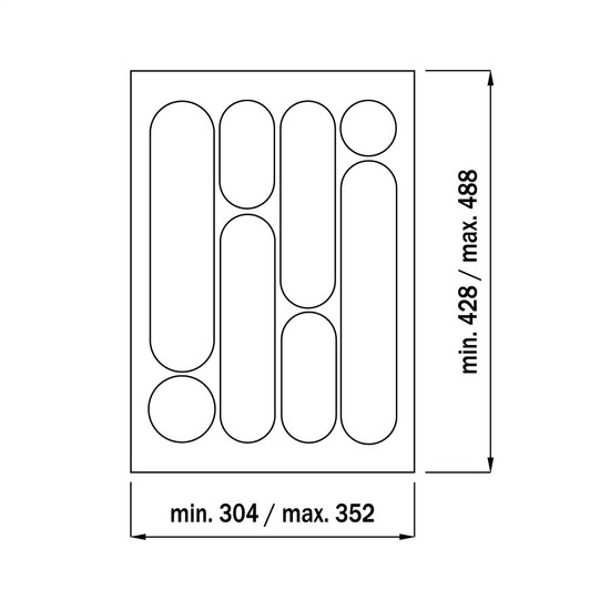 Evőeszköztartó ART 739-40 304/352x430/490mm Metál szürke Evőeszköztartó ART 739-40 304/352x430/490mm Metál szürke