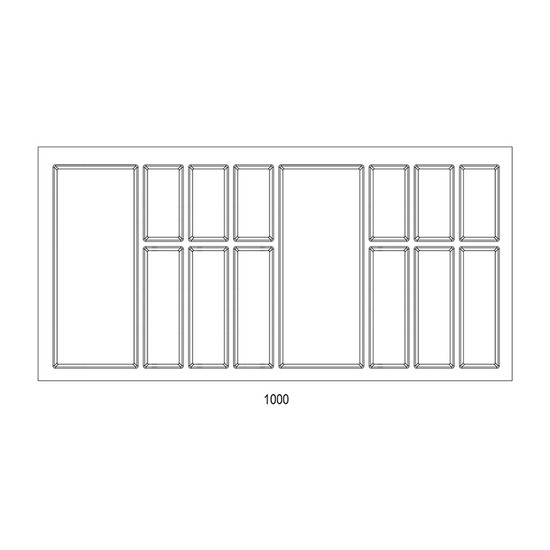 Evőeszköztartó Classico Kristall softTouch 100 (922x474 mm) fekete Evőeszköztartó Classico Kristall softTouch 100 (922x474 mm) fekete