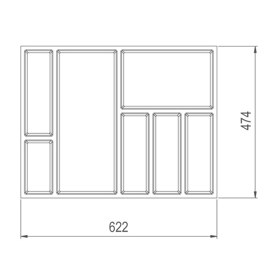 Evőeszköztartó SKY 500/70 (622x474mm) antracit Evőeszköztartó SKY 500/70 (622x474mm) antracit