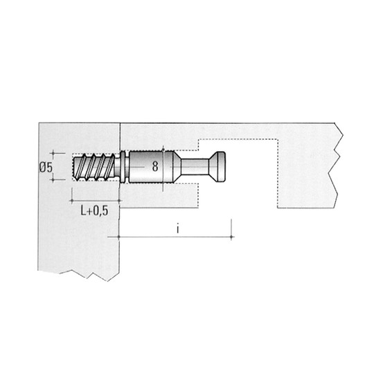 Excenter szár famenetes TE01 45mm horganyzott Excenter szár famenetes TE01 45mm horganyzott
