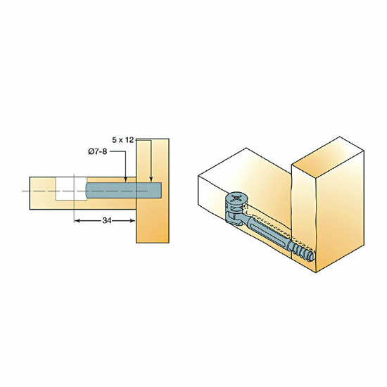 Excenter szár Gyorsszerelős EUR 7x34mm Fém Excenter szár Gyorsszerelős EUR 7x34mm Fém