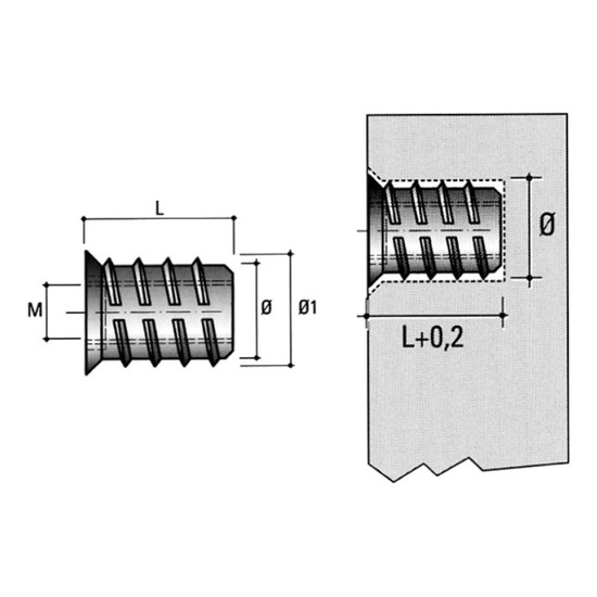Fém dűbel M6 BU01-10x13mm Nyers cink