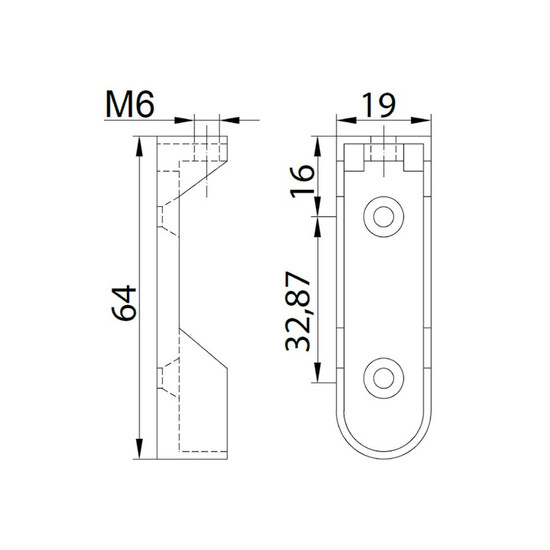 Fém vállfatartó rúdtartó 64mm ovális Nikkel 12106 Fém vállfatartó rúdtartó 64mm ovális Nikkel 12106