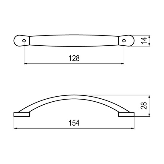 Fogantyú 132-128 128 Matt aluminium