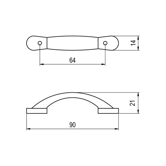 Fogantyú 132-64 Matt aluminium