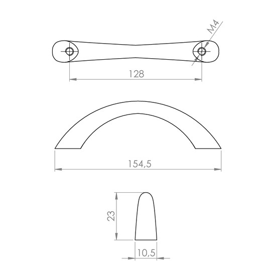 Fogantyú ANITA 128mm Sötét óréz