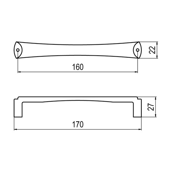 Fogantyú C332A-11 160mm Galvanizált nikkel