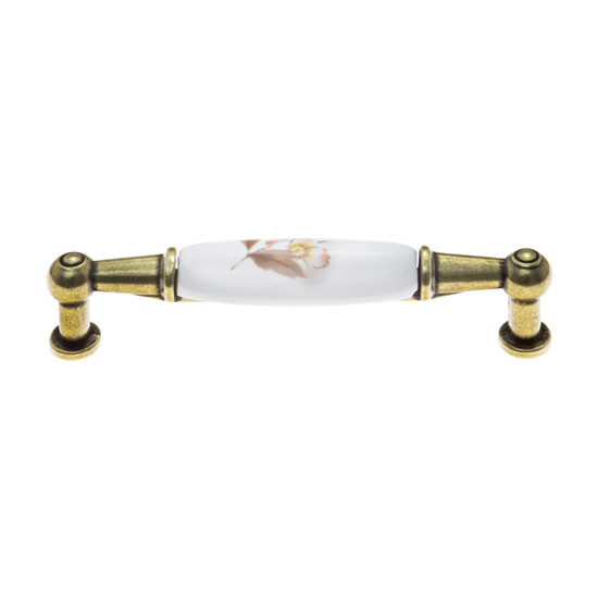 Fogantyú E038-96 Antik bronz-barna virág porcelán