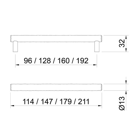 Fogantyú Wmn761.096.00t2 Antik fekete 96mm