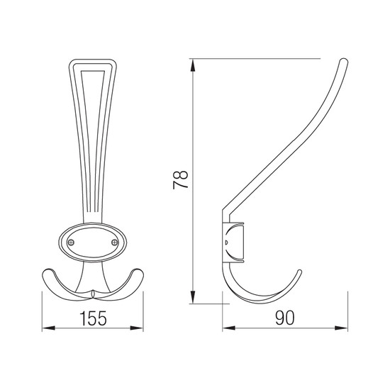 Fogas akasztó RUBICO XL Antik réz