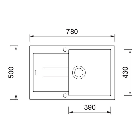 GRAWA PT1-7810N FEKETE gránit mosogató 780x500mm GRAWA PT1-7810N FEKETE gránit mosogató 780x500mm