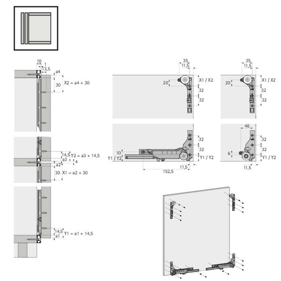 Tolóajtó HETTICH 9201921 Slideline M görgőszett Sisy 1 ajtóhoz csillapítással 10Kg Tolóajtó HETTICH 9201921 Slideline M görgőszett Sisy 1 ajtóhoz csillapítással 10Kg