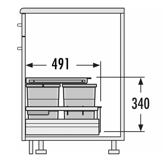 Szelektív Hulladékgyűjtő Hailo Separato-K XS Inset 900mm Szelektív Hulladékgyűjtő Hailo Separato-K XS Inset 900mm