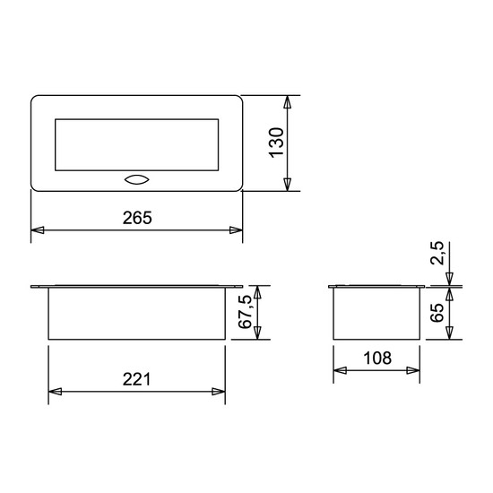 Konnektor felbillenős rejtett elosztó ModulBox Matt fekete 3x220V Konnektor felbillenős rejtett elosztó ModulBox Matt fekete 3x220V