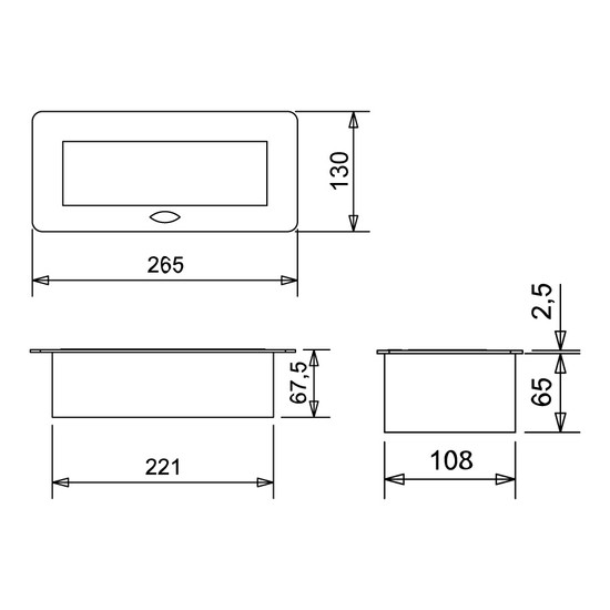 Konnektor felbillenős rejtett elosztó ModulBox Alumínium 2x220V + 2xUSB Konnektor felbillenős rejtett elosztó ModulBox Alumínium 2x220V + 2xUSB