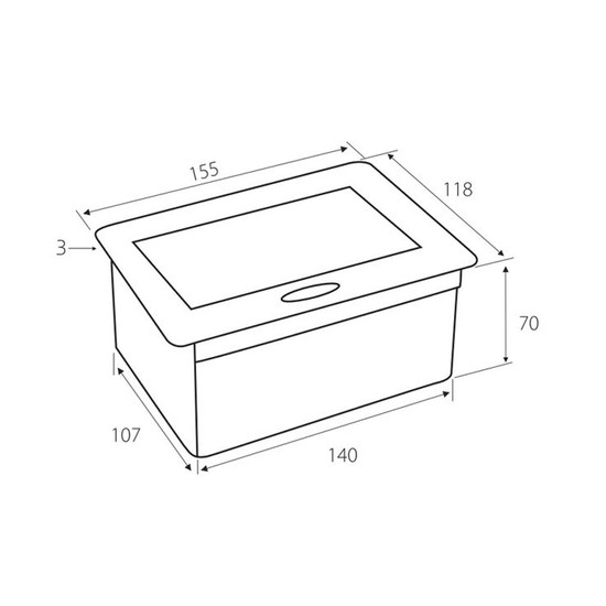 Konnektor felbillenős rejtett elosztó ModulBox mini Alumínium 1x220V + 2xUSB Konnektor felbillenős rejtett elosztó ModulBox mini Alumínium 1x220V + 2xUSB