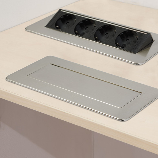 Konnektor Munkalapba süllyeszthető 4-es FLIP-UP Inox