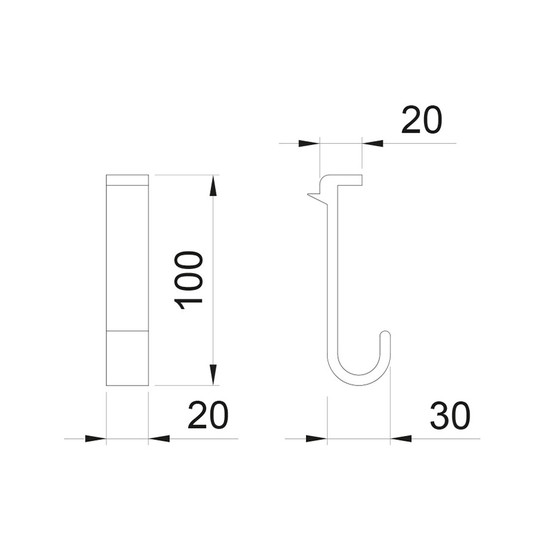 Konyhai fémrács HORIZON BIG Akasztó 3db 20x100x30mm Fekete Konyhai fémrács HORIZON BIG Akasztó 3db 20x100x30mm Fekete
