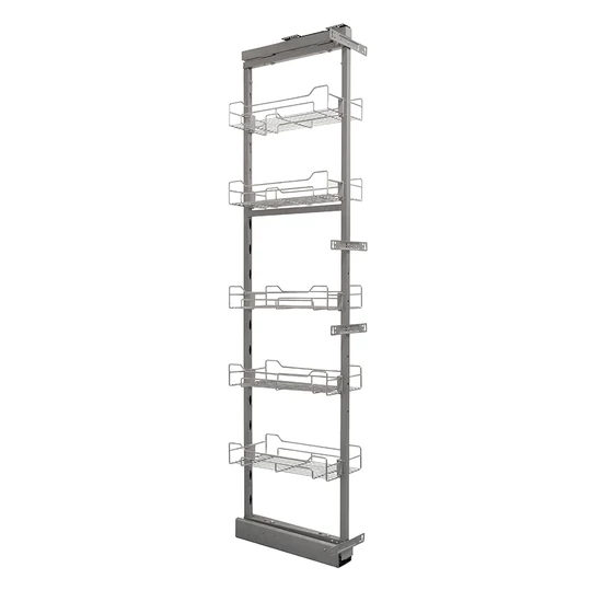 Konyhai fémrács StrongWire kamraszekrény 200mm/1560-1890mm + 5 kosár antracit 70kg