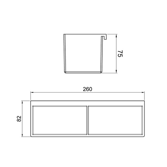 Konyhai fémrács PRATIKA 2 részes tároló 260x75x82mm Fekete