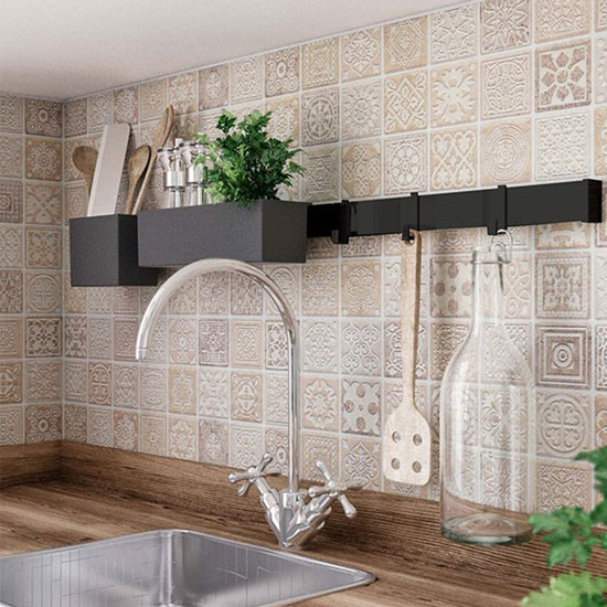 Konyhai fémrács PRATIKA 2 részes tároló 260x75x82mm Fekete