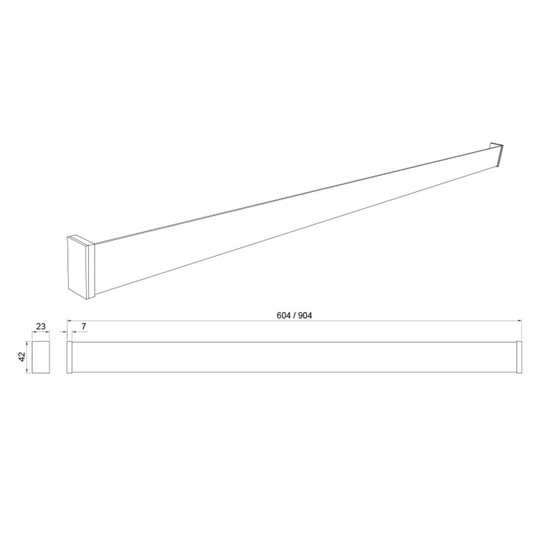 Konyhai fémrács PRATIKA faliprofil 2db akasztóval 600x40x22mm Fekete