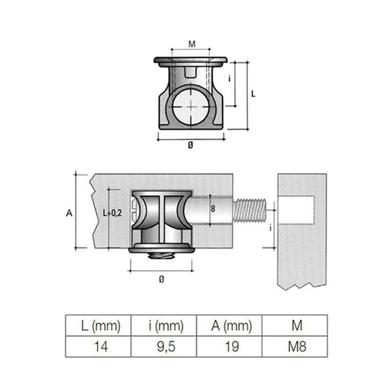 Korpuszösszehúzó ház BO01-14mm horganyzott