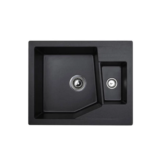 Linea M 1.5 D XGranit Fekete mosogató 620x500/ 190/130mm 192041-01