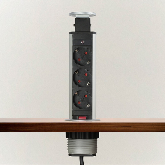 Konnektor Munkalapba süllyeszthető 3-as Inox