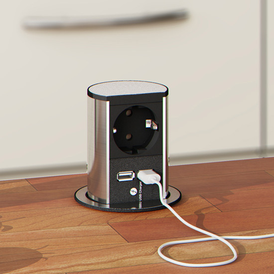 Konnektor Munkalapba süllyeszthető ELEVATOR+USB