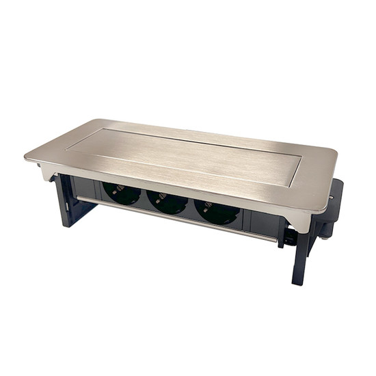 Konnektor Munkalapba süllyeszthető 3-as FLIP-UP Inox Konnektor Munkalapba süllyeszthető 3-as FLIP-UP Inox