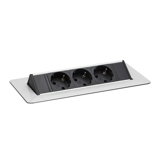 Konnektor Munkalapba süllyeszthető 3-as FLIP-UP Inox Konnektor Munkalapba süllyeszthető 3-as FLIP-UP Inox