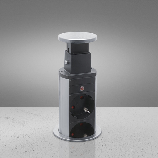 Konnektor Munkalapba süllyeszthető 3-as USB Inox