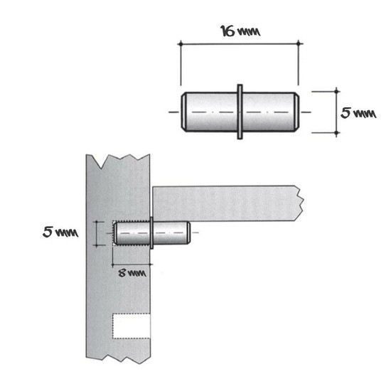 Polctartó fém Antik 5x16mm