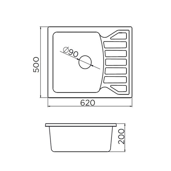 Quadro M XGranit Bézs mosogató 620x500/190mm 175429